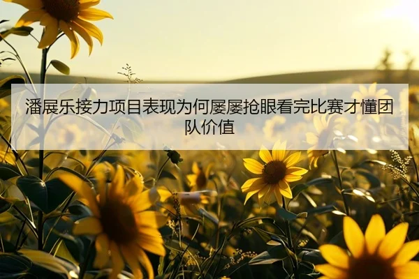 潘展乐接力项目表现为何屡屡抢眼看完比赛才懂团队价值 | wukongsports